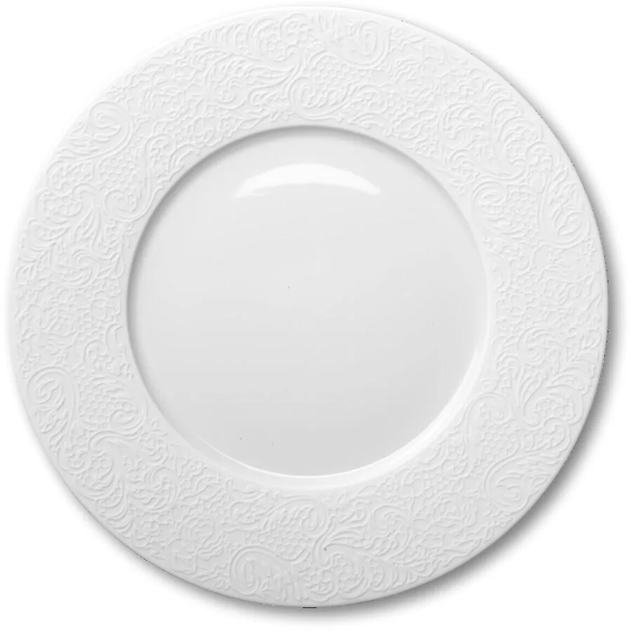 DEGRENNE Teller flach Collection L Couture Blanc Weiss Porzellan 28 cm