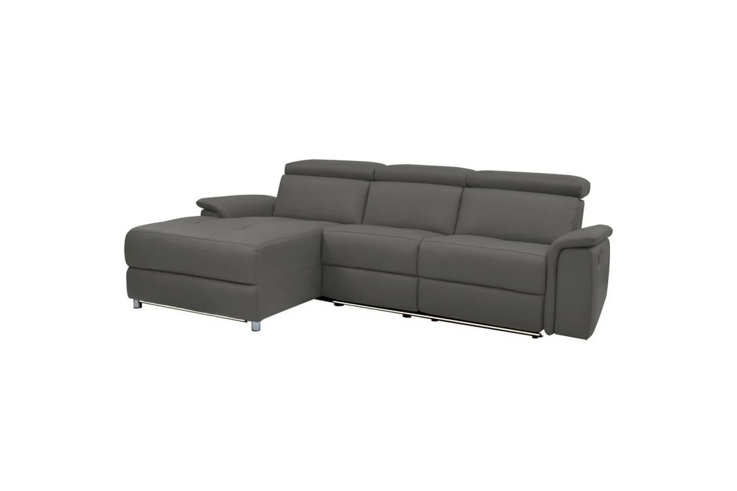 Hörnsoffa 3-sits Pareli Grå, Läder/PU, Vänster Manuell Fåtölj - Grå, Läder/PU, Vänster Manuell Fåtölj