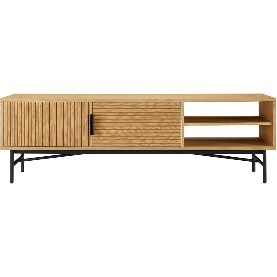 Lowboard Nella natur/schwarz MDF/Metall B 160 cm