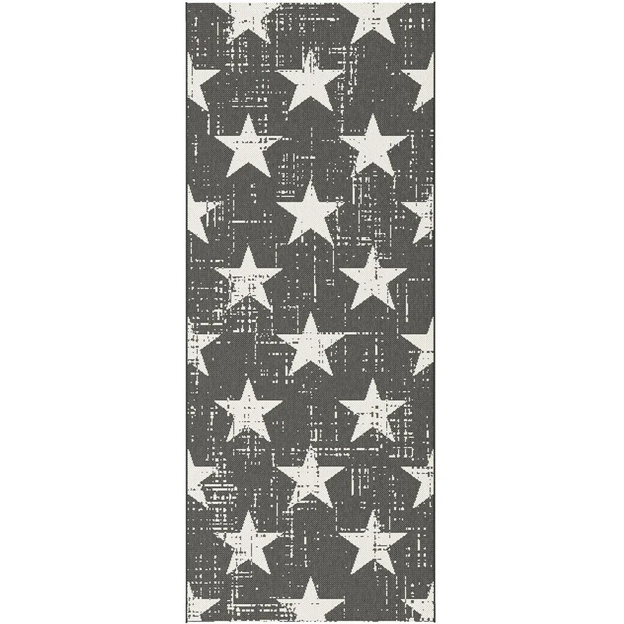 Outdoor-Teppich Essenza schwarz Anderes Muster Polypropylen 80 x 200 cm