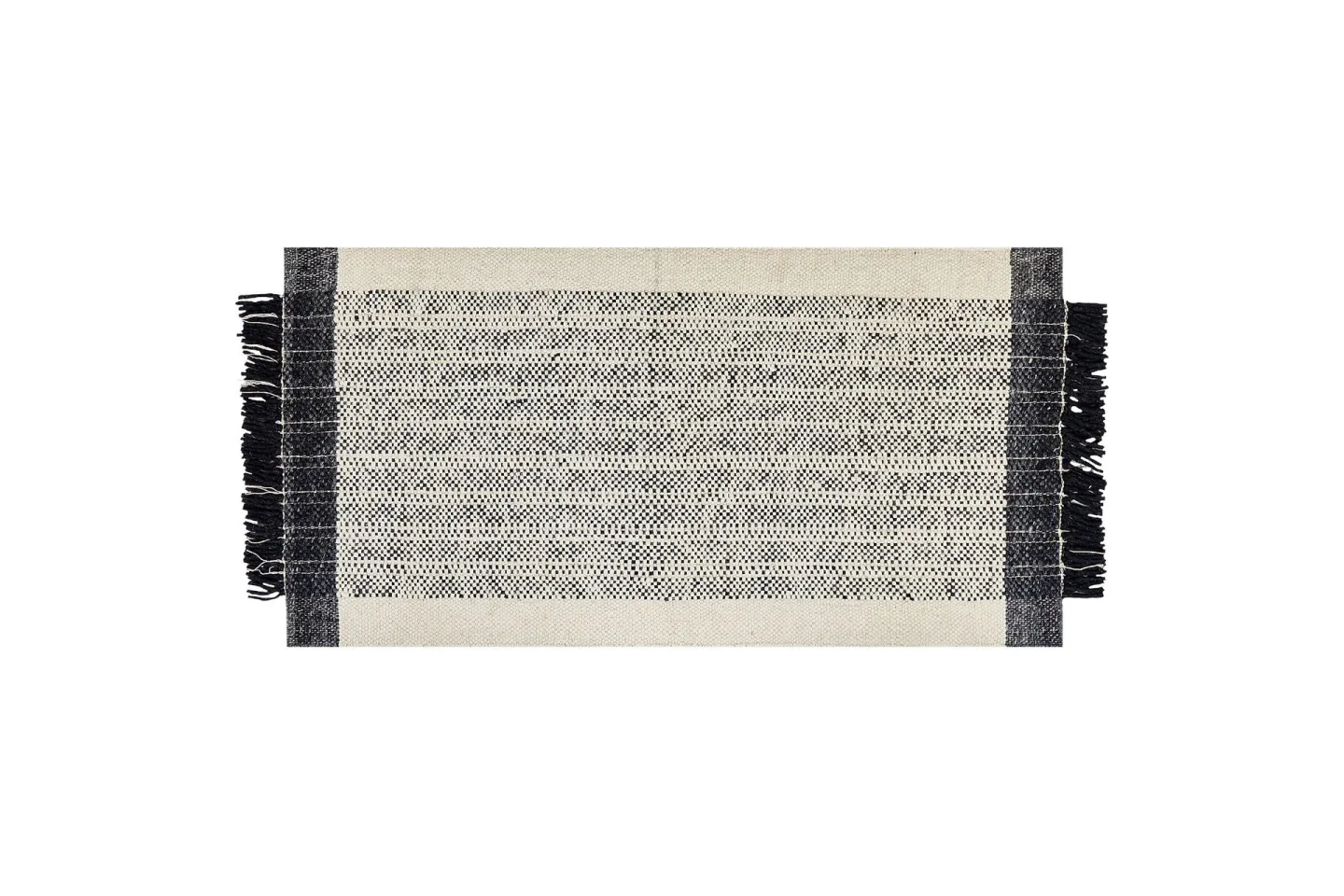 Ketenli Ullmatta 80x150 cm - Svart/Vit