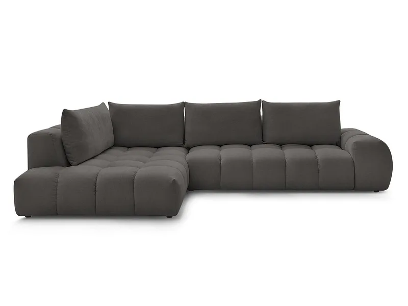 Ecksofa BOBOCHIC EVEREST Stoff mit Textur dunkelgrau