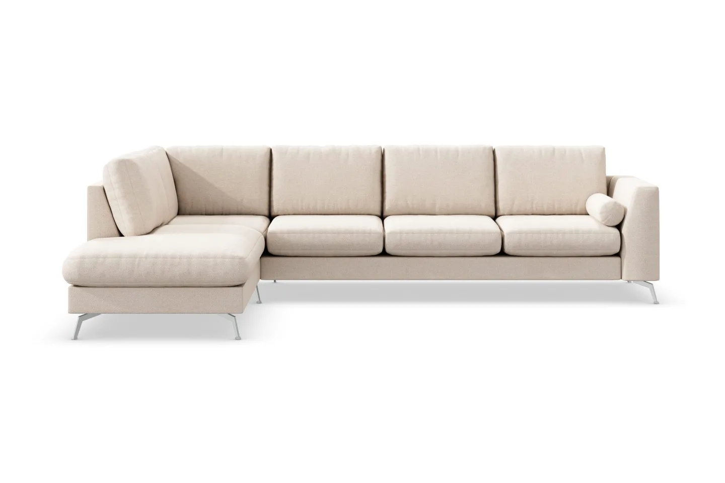 Ocean Lyx 4-sits Vänstervänd L-formad Schäslongsoffa i Tyg - Beige