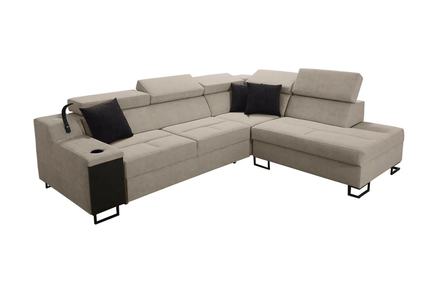 Seginus Bäddsoffa m. Schäslong 3-sits 210x127 - Beige