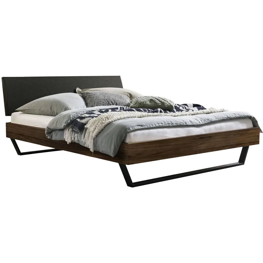 Hasena Bett Jabra Braun Holz 140 x 200 cm - Farbe: nussbaumfarbig