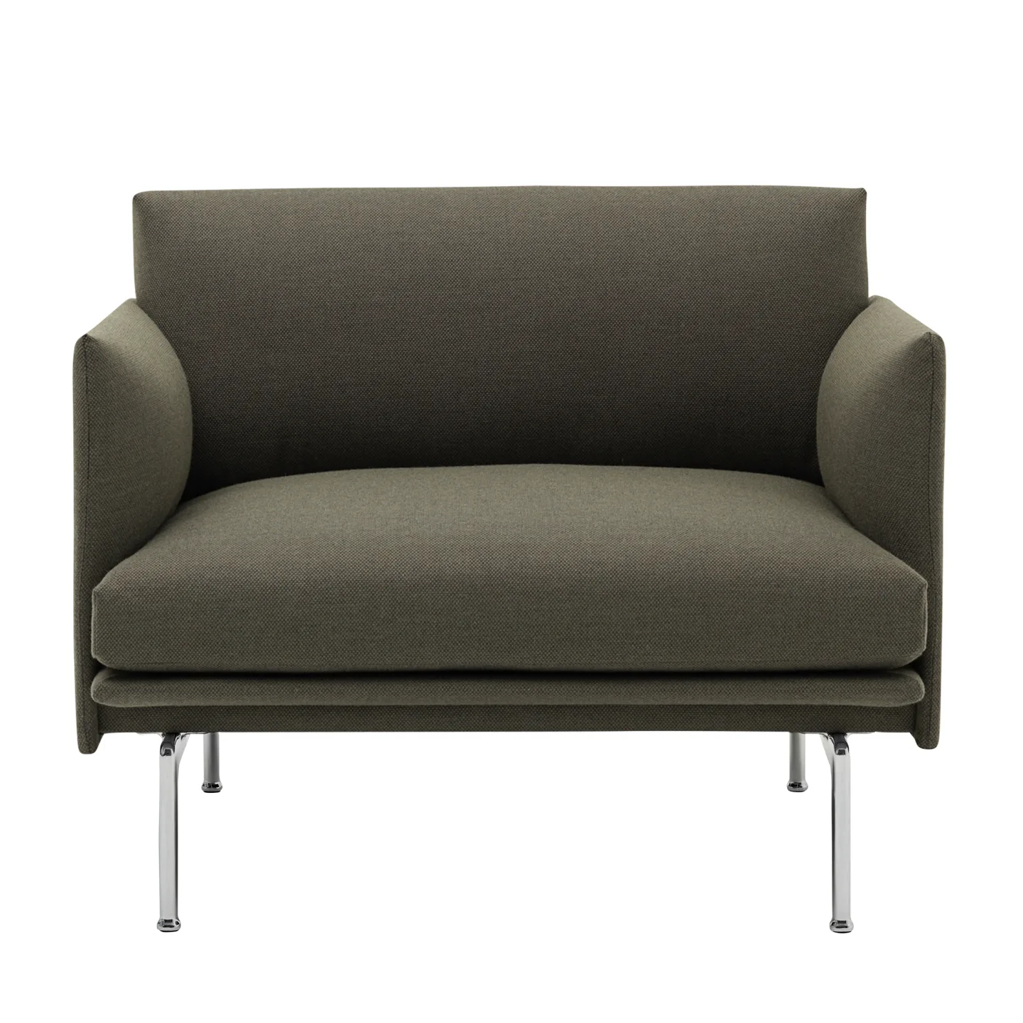 Muuto - Outline Chair / Polished Aluminium Base Fjord 961 - Fåtöljer - Anderssen & Voll - Metall/Trä/Textilmaterial/Skum