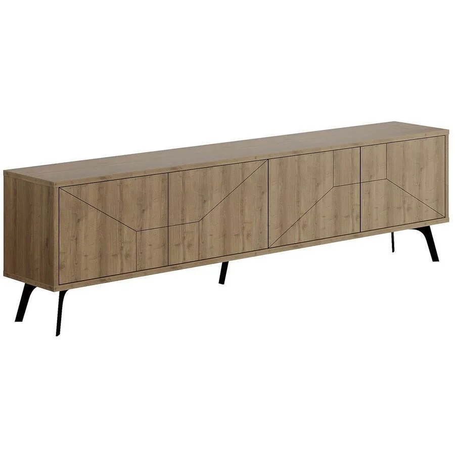 TV-Möbel Yasam natur Melaminbeschichtete Spanplatte B 180 cm