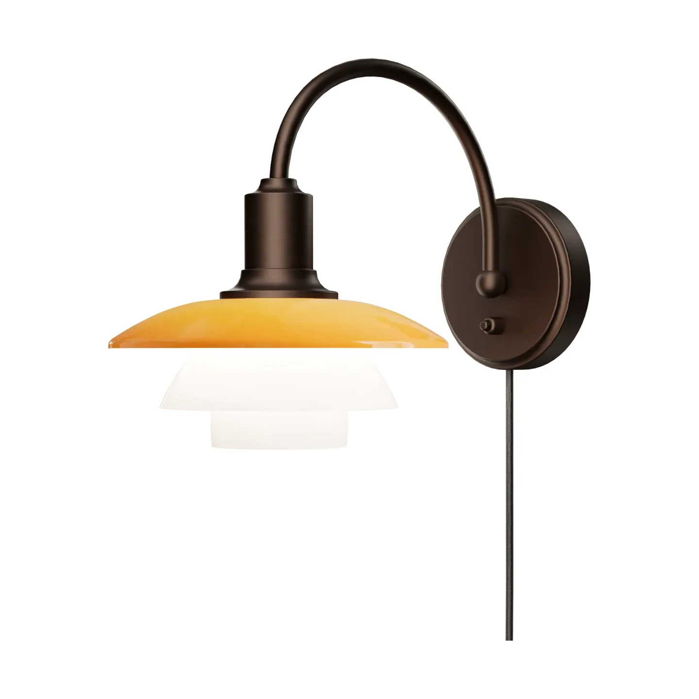Louis Poulsen PH 2/2 Centenary Edition vägglampa Amber-opal white, stickkontakt