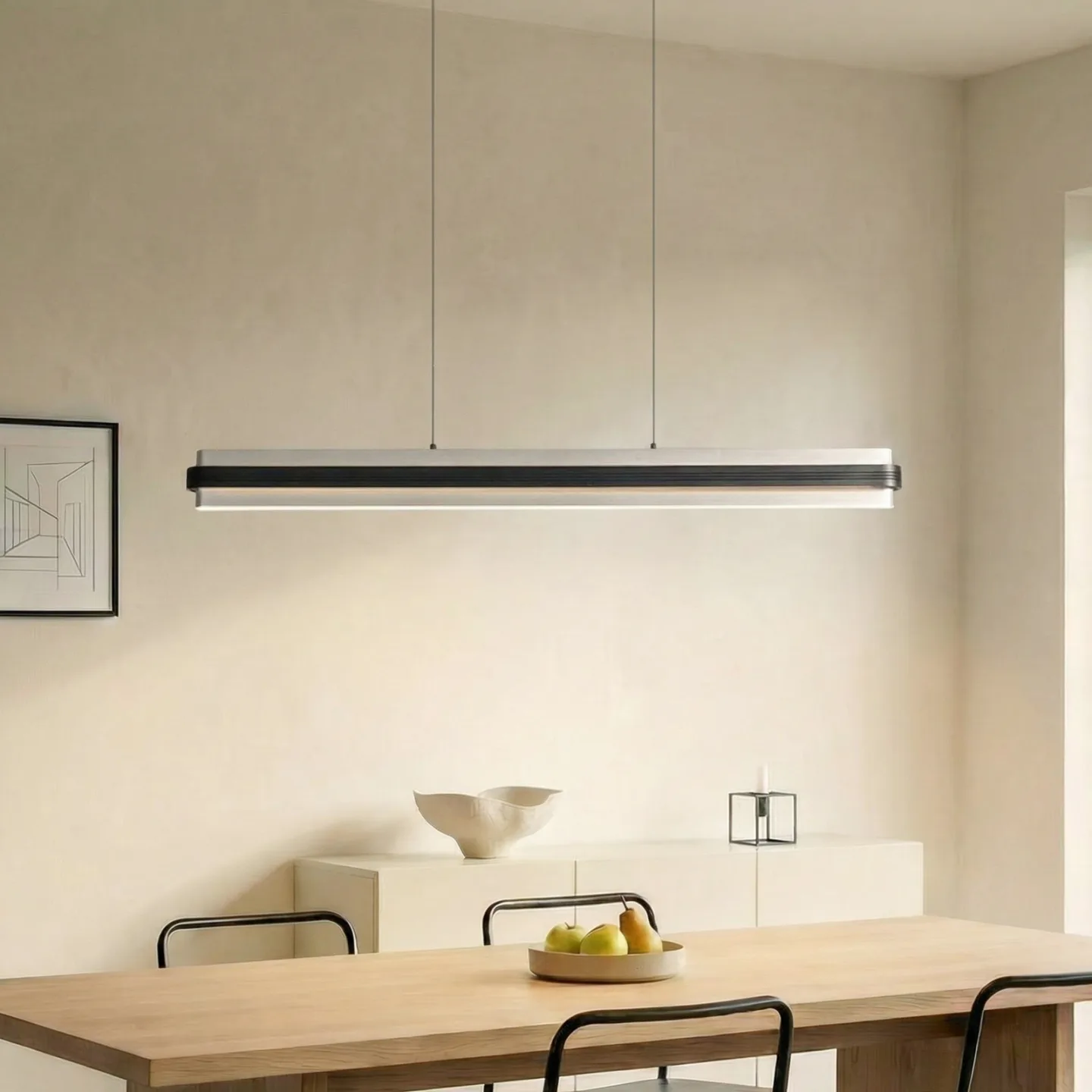 Tarnin LED-Hängeleuchte, schwarz/nickel, 98 cm - Lucande - Esszimmer - Modern - Metall - Einflammig