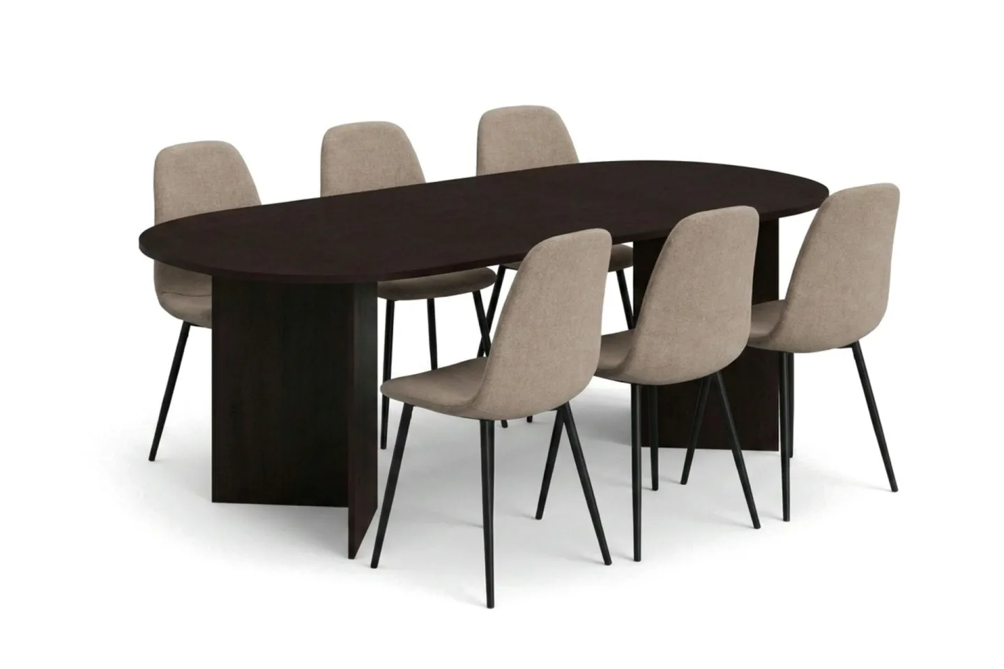 Vera Matgrupp rektangulärt 220 cm Rökt Ek med 6 Nibe Matstolar - Rökt ek