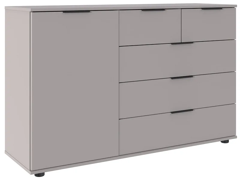 Kommode MIDNIGHT 1 Tür 5 Schubladen 41x130x83cm beige melamin