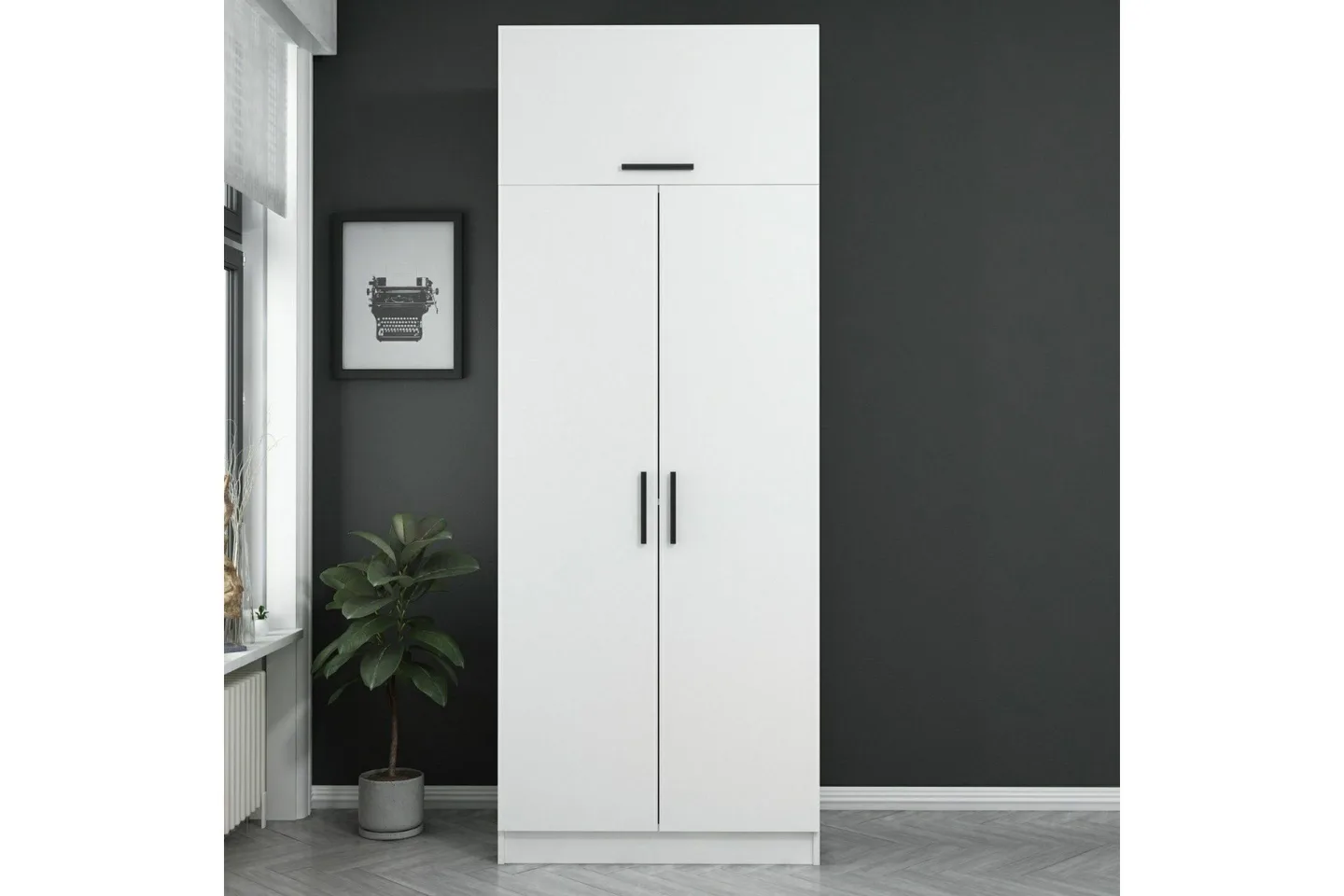 Fruitland Garderob 90 cm - Vit