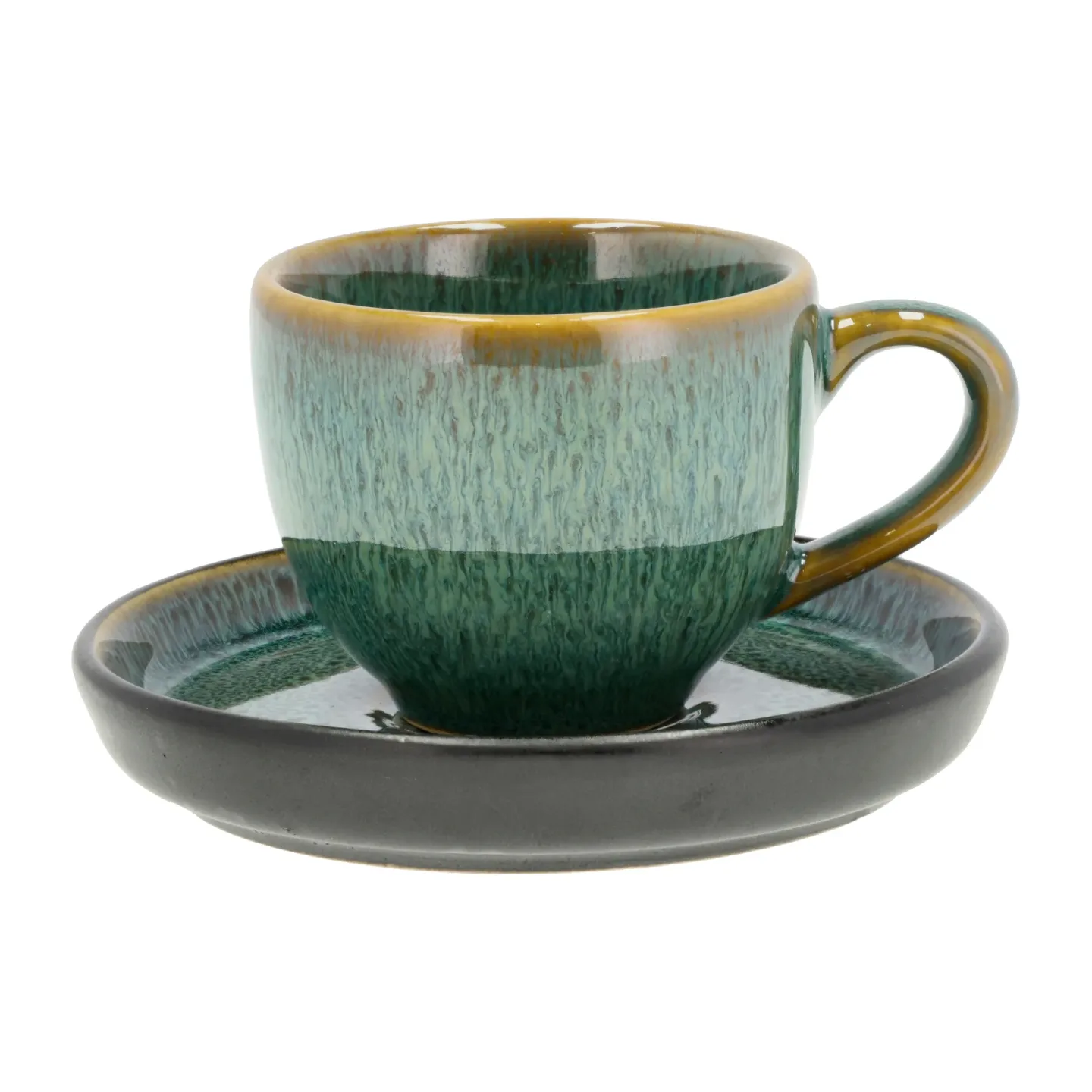 Bitz Bitz Espressotasse mit Untertasse 7 cl Grün-schwarz