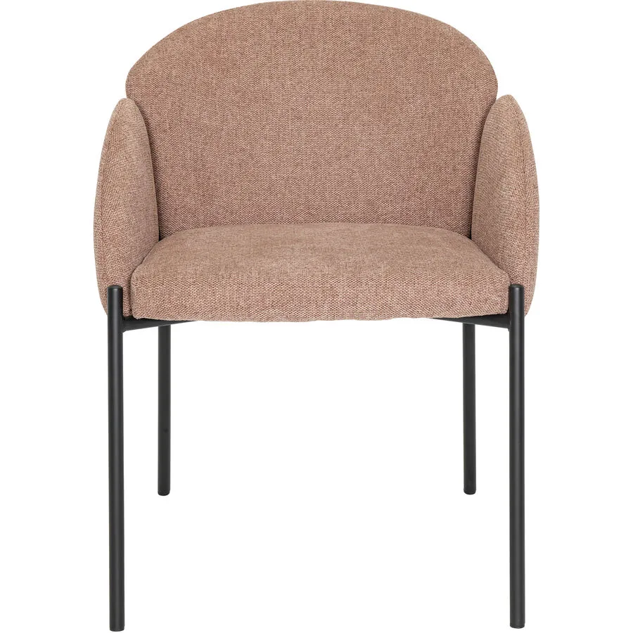 Stuhl Julia 1 Rose, Schwarz Stoff - Material: Stoff, Metall