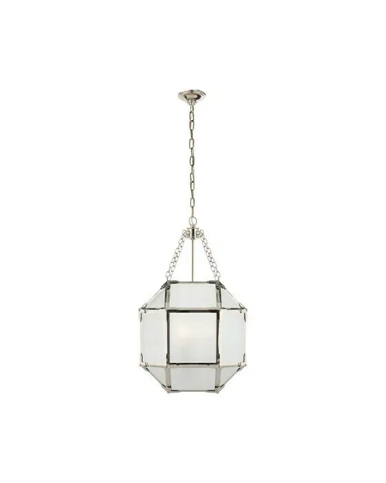 Small Morris Lantern Nickel Frosted Glass