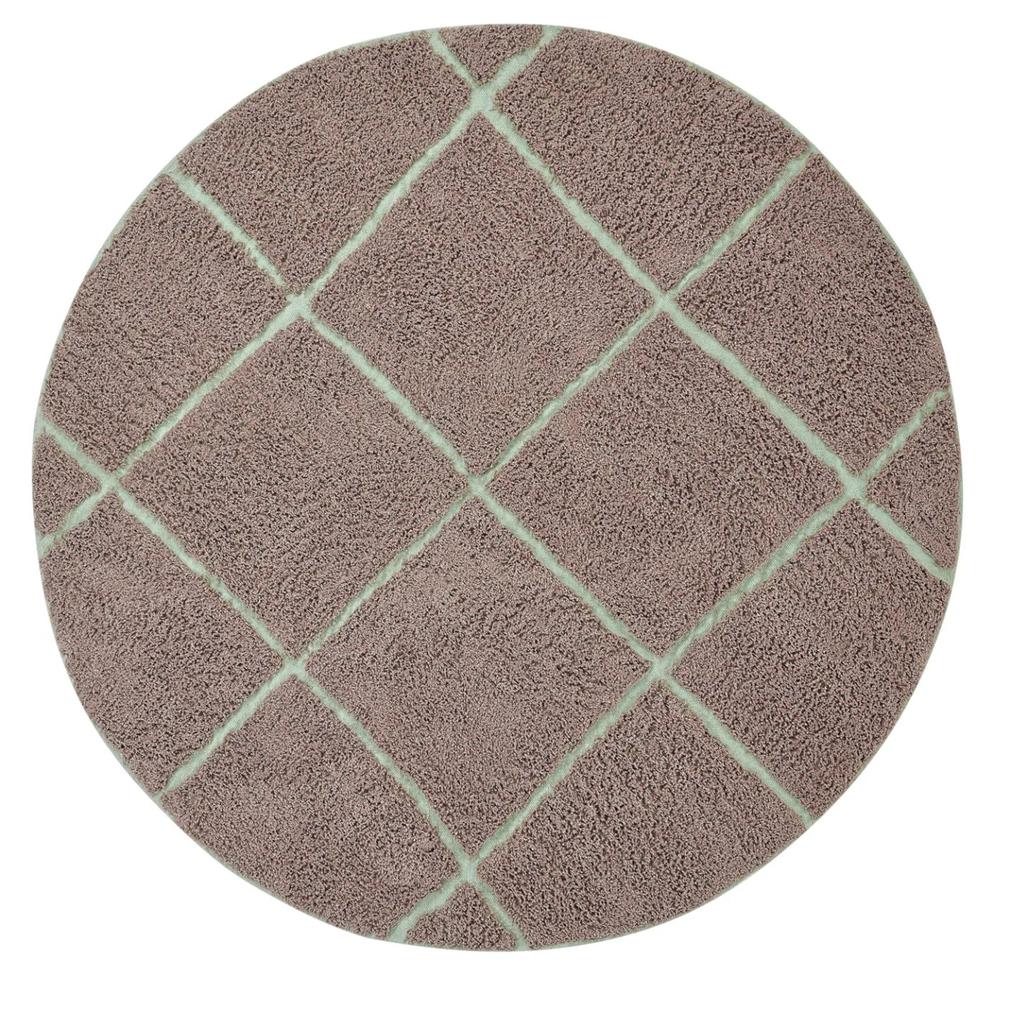 Runde tepper - Bellevue Natural Cotton Shaggy (taupe/grønn) (Størrelse: Ø 240 cm)
