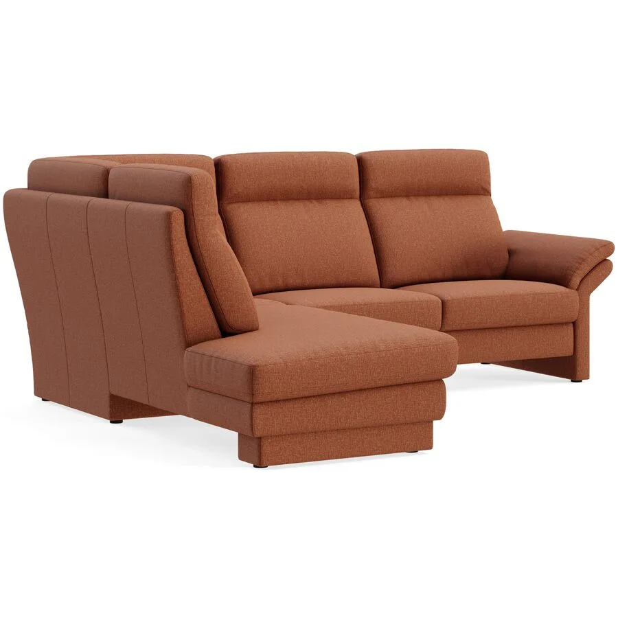 Ecksofa Albula Links Echtstoff Cosmopolitan rusty B 250 T 215 cm - Möbel Konfigurator: Traummöbel individuell zusammenstellen