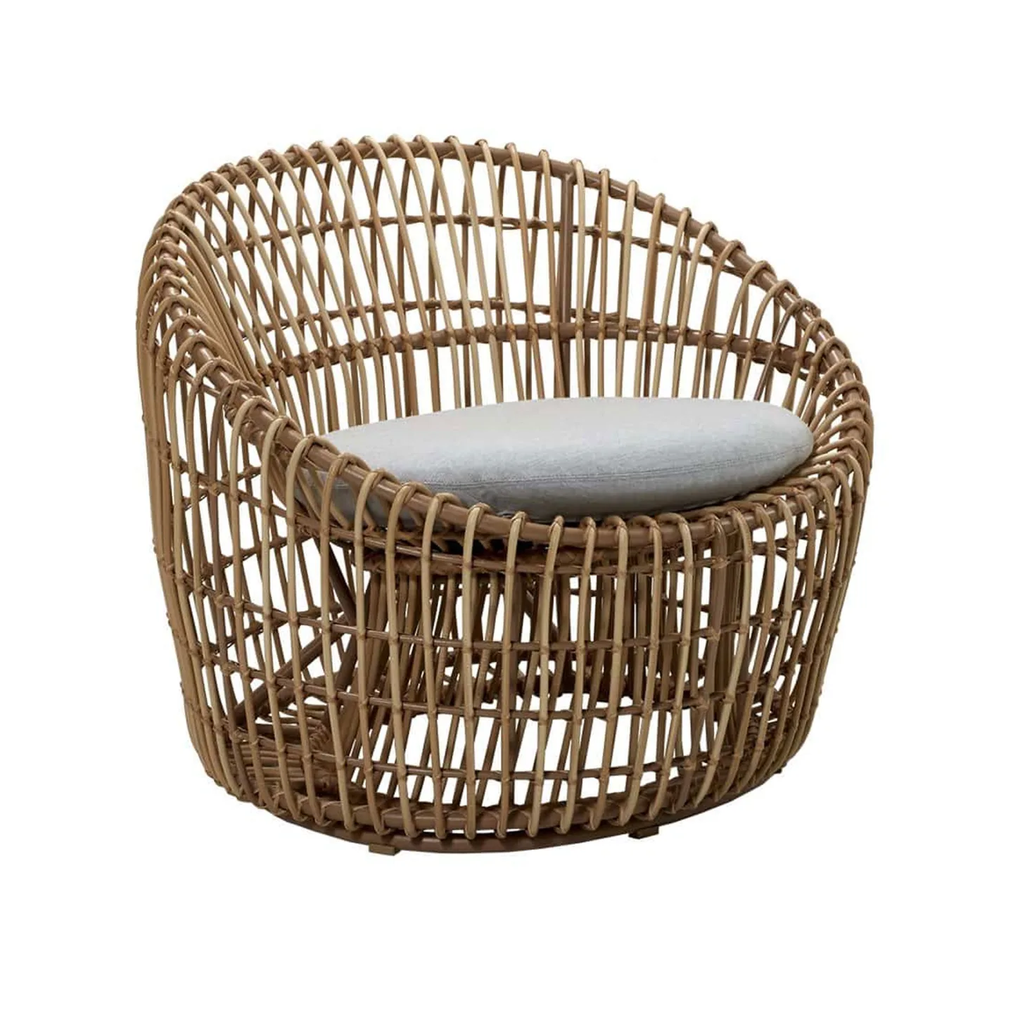 Cane-Line - Nest Outdoor Round Natural - Matstolar utomhus - Foersom & Hiort-Lorenzen MDD - Grå - Metall