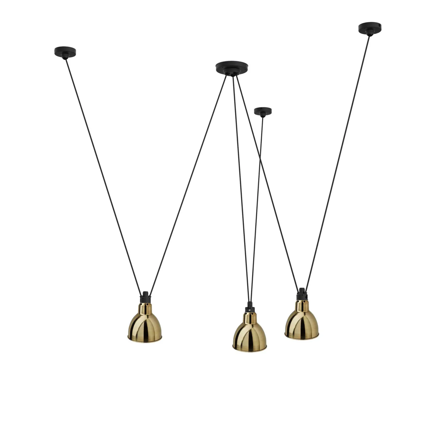 DCWéditions - Les Acrobates De Gras 325 L Round Brass - Pendellampor - Bernard-Albin Gras - Guld