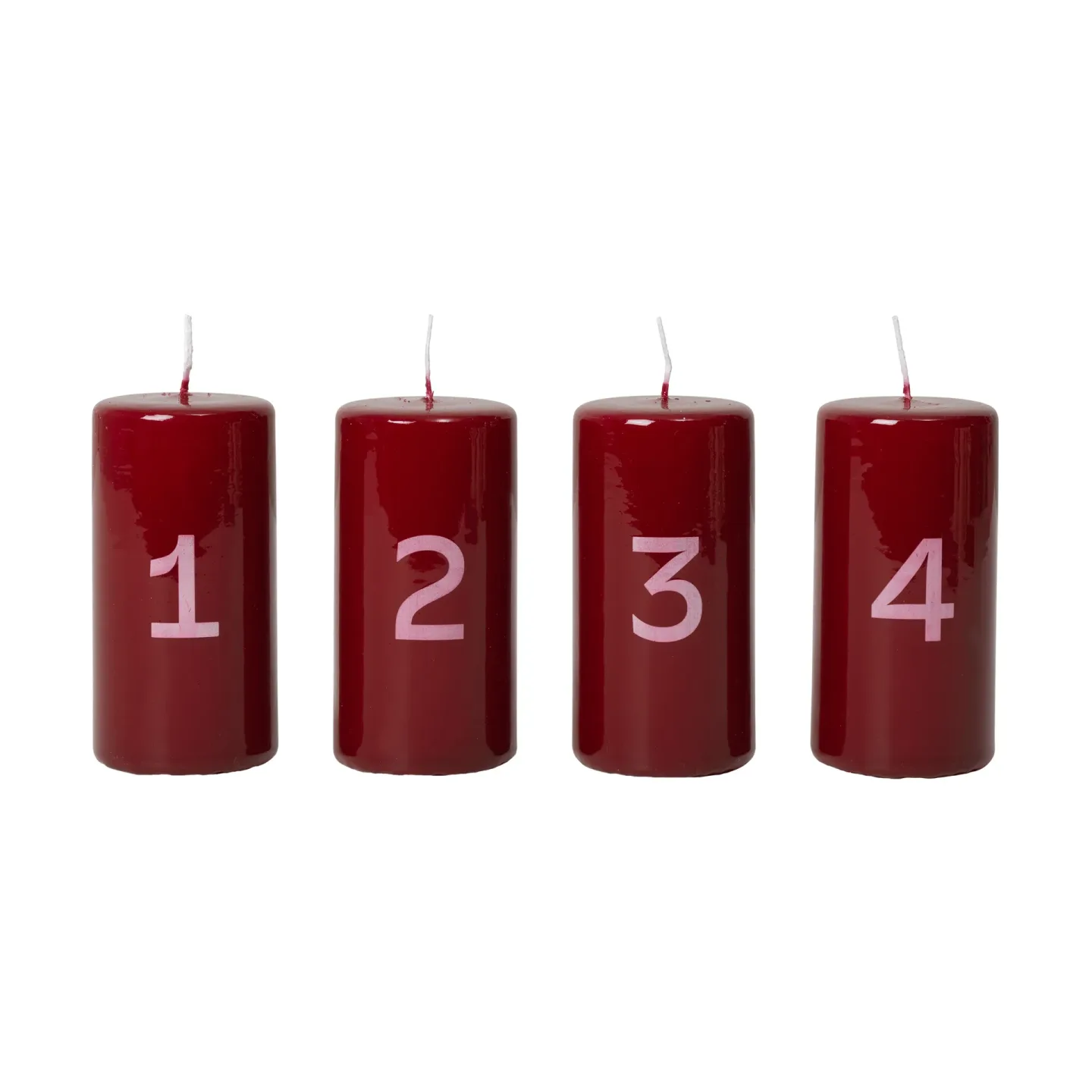 Broste Copenhagen Broste adventsljus Burgundy-White, 4 delar
