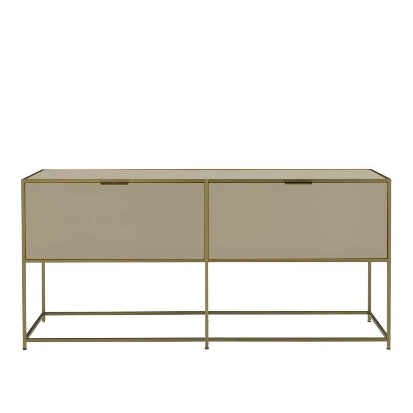 Ligne Roset - Dita Console 1 Flap Door, Perle Lacquer, Without Glass Shelf - Skänkar och sideboards - Pagnon & Pelhaître - Grå - Metall