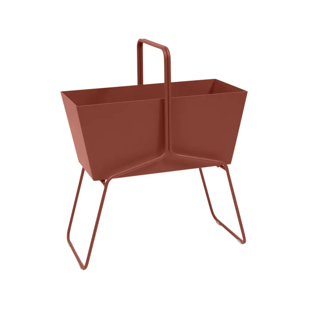 Fermob Basket high planteringsbox Red ochre (röd)