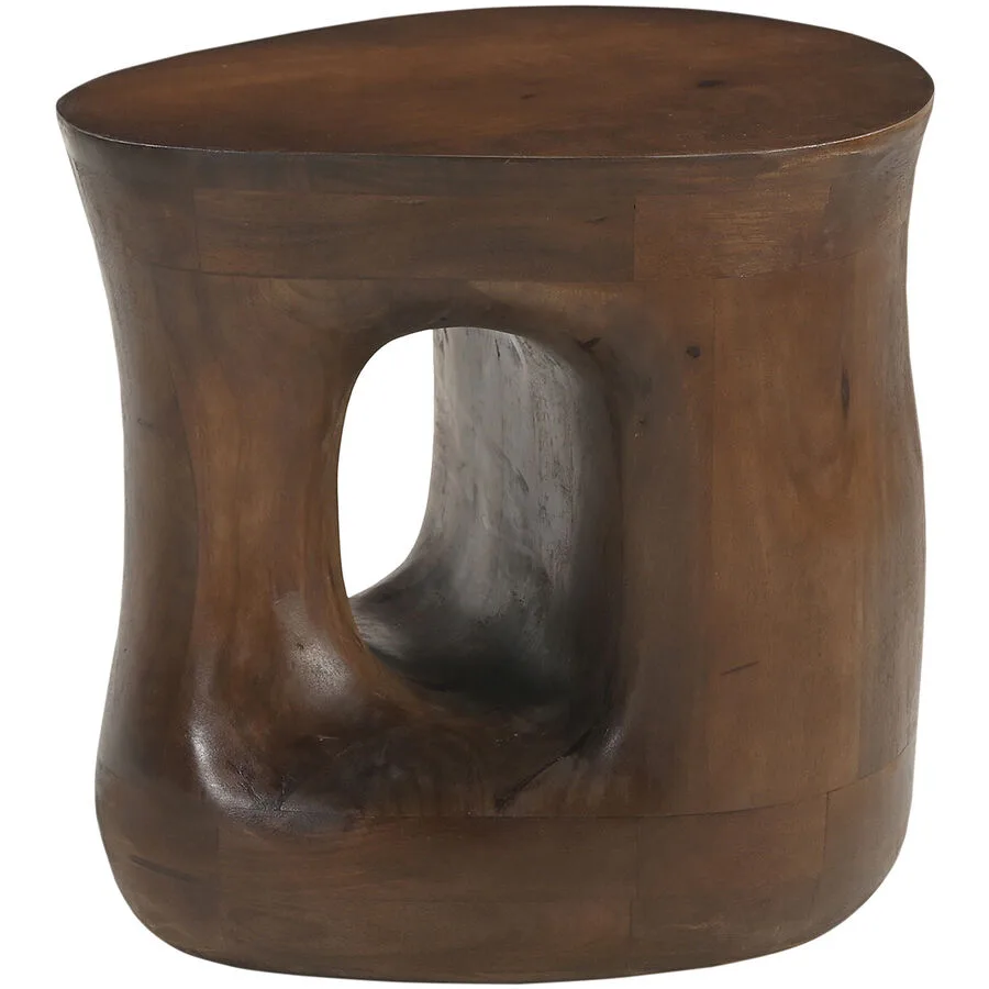 Beistelltisch Rondo braun Mangoholz massiv B 40 H 41 cm