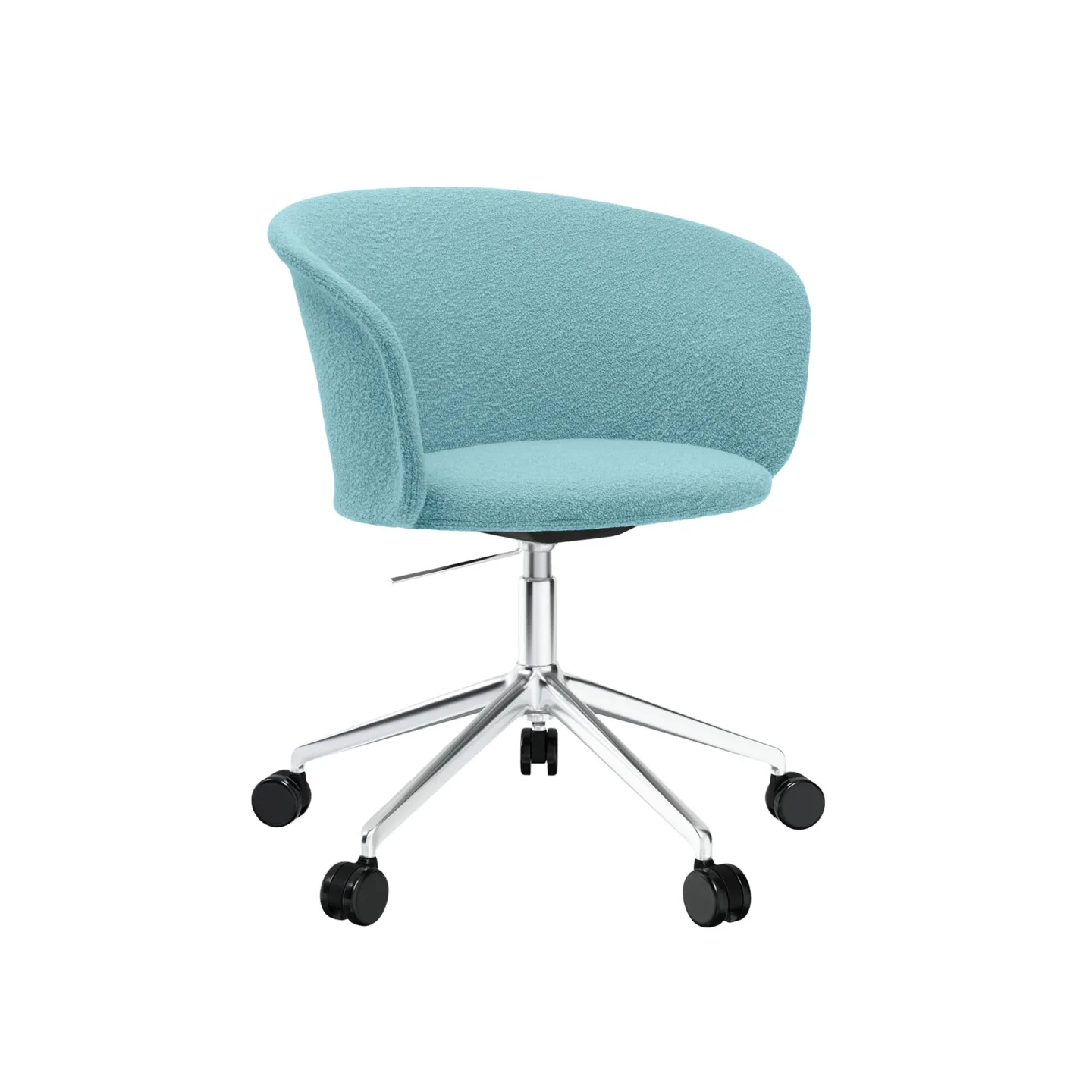 HEM - Kendo Swivel Chair 5-star Castors - Icicle/Polished - Kontorsstolar - Sabine Marcelis,LucidiPevere - Blå - Metall/Trä/Syntetiskt/Skum/Ull