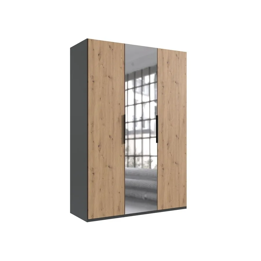 Kleiderschrank Sanko graphit/Eiche Nachbildung Holzwerkstoff B 150 cm
