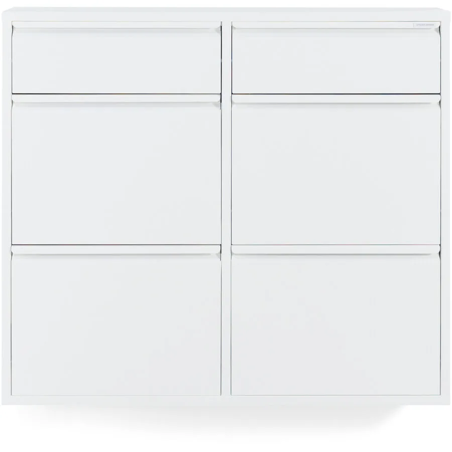 Spinder Design Schuhschrank Hesta Weiss Stahl 98 cm 86 cm