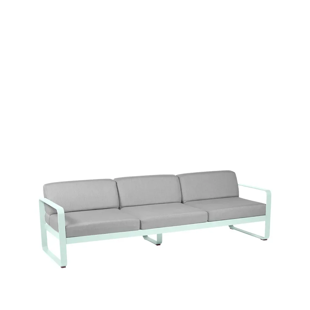 Fermob Bellevie soffa 3-sits Ice mint (grön), flannel grey dyna