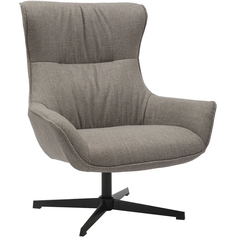 Sessel Idis Taupe, Schwarz Strukturstoff B 85 T 83 H 103 cm - Material: Strukturstoff, Metall