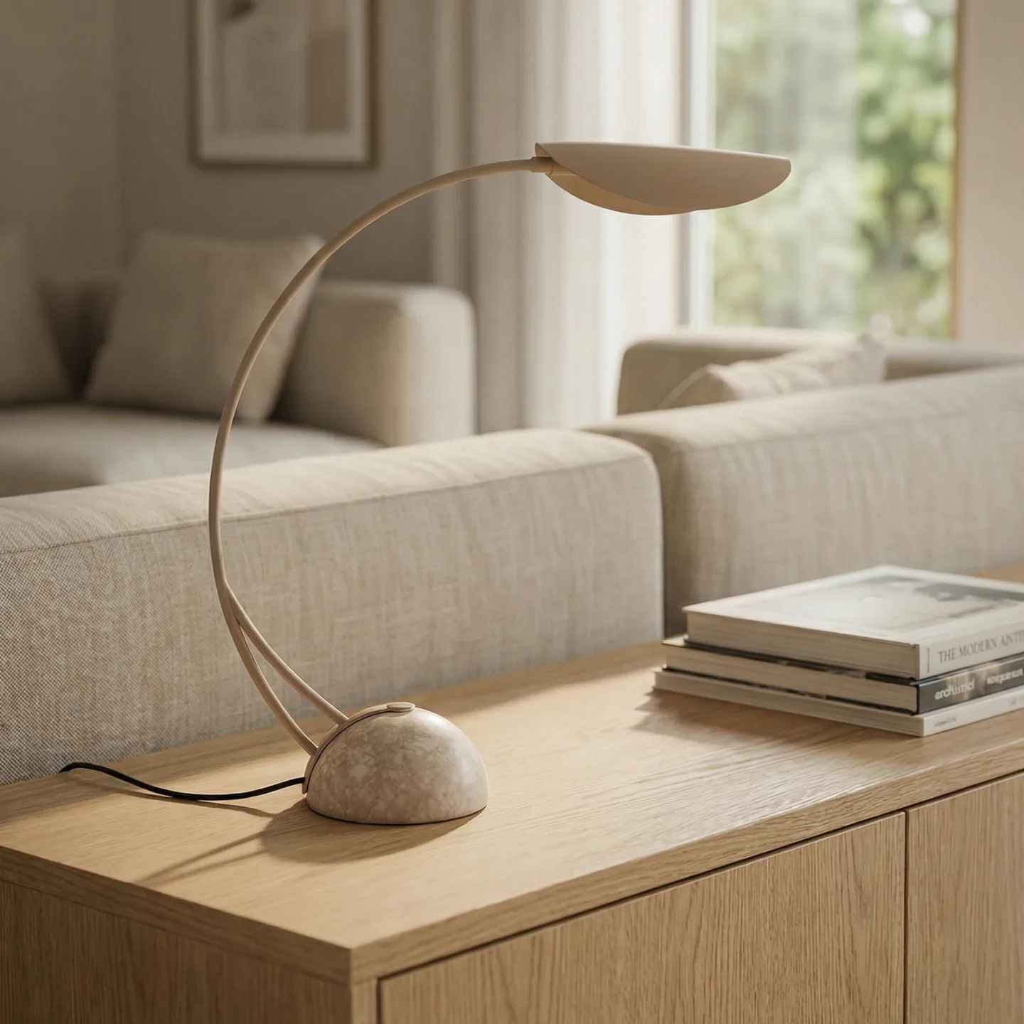 Rivera Tischleuchte 51 cm Stein G9 beige - Lucande - Esszimmer - Modern - Metall - Einflammig