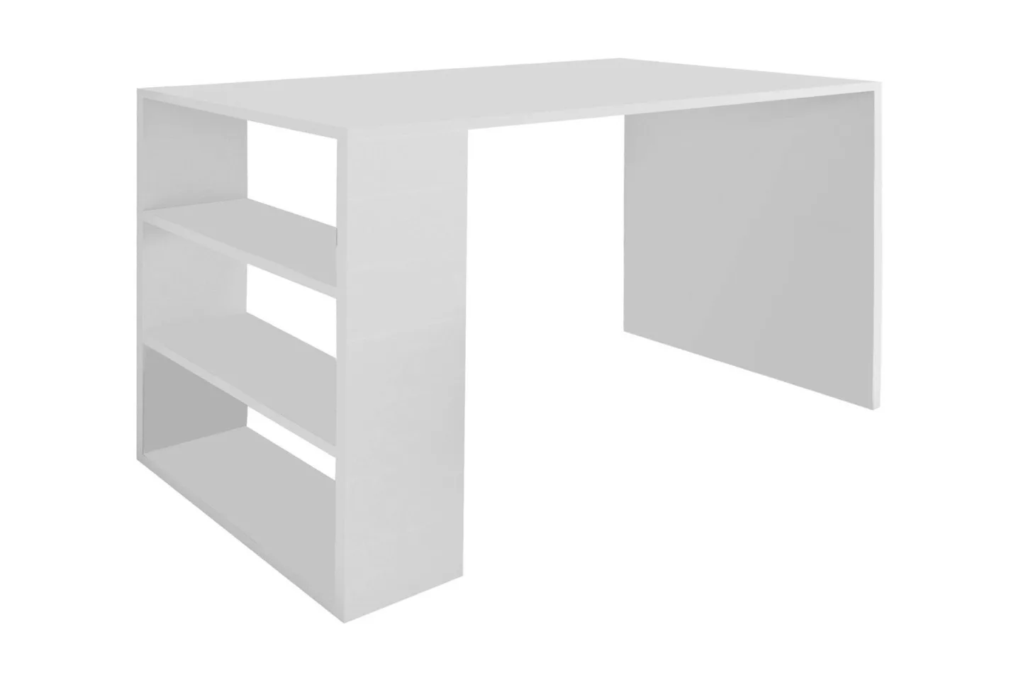 Irbene Skrivbord 90 cm med Förvaring 3 Hyllor - Vit