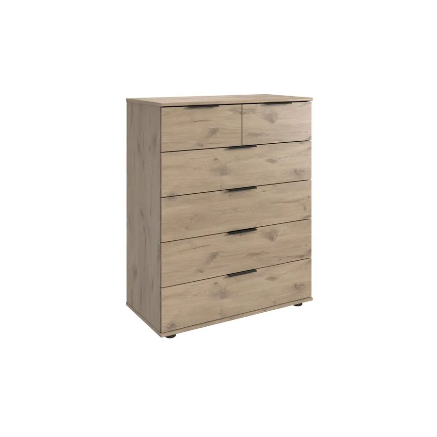 Kommode Metaa Eiche Nachbildung Holzwerkstoff B 82 H 102 cm