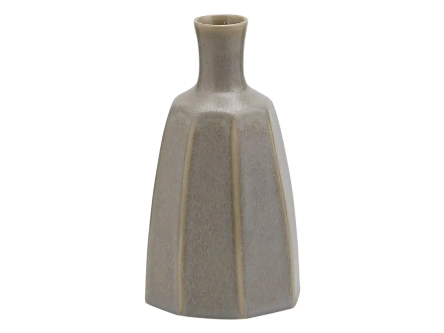 Edg Vase Achteckig Grau H: 21 cm Grau | Schubiger Möbel