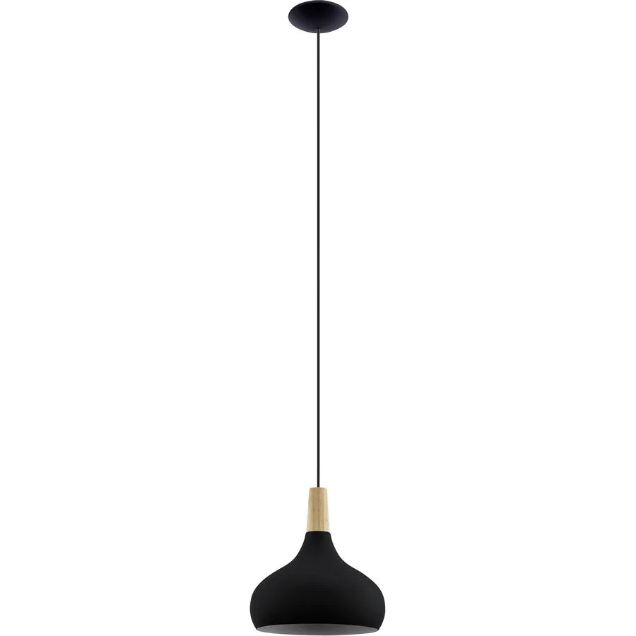 Eglo Pendellampe Sabinar Braun/Schwarz Stahl/Holz 28 cm 110 cm - Material: Holz/Stahl