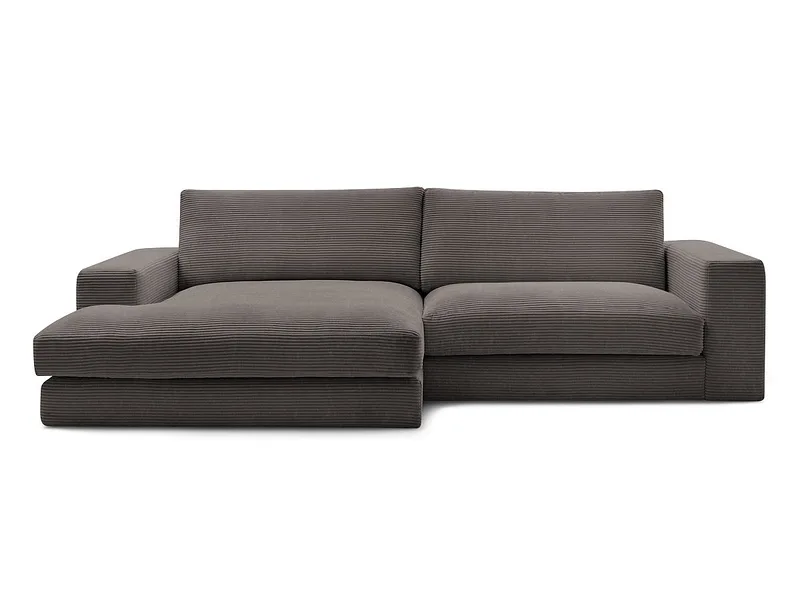 Ecksofa BOBOCHIC LEONARD Cord-Stoff rotbraun