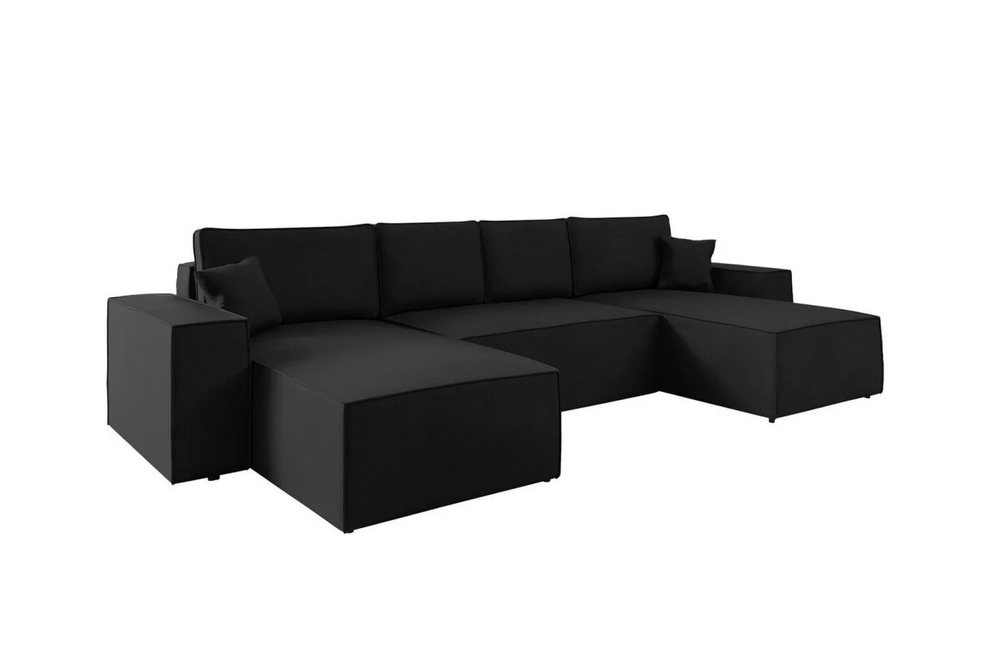 Knocklong 4-sits Hörnbäddsoffa - Svart