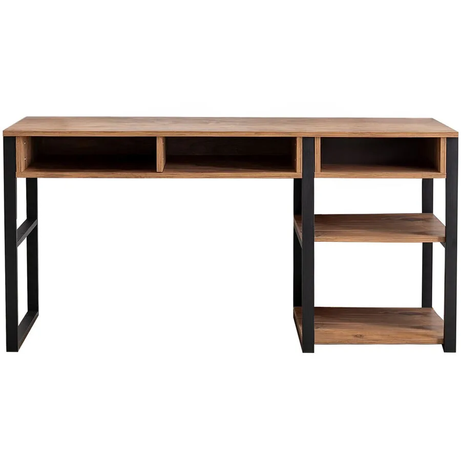 Schreibtisch Yemek Walnuss Melamin B 150 cm T 58.4 cm