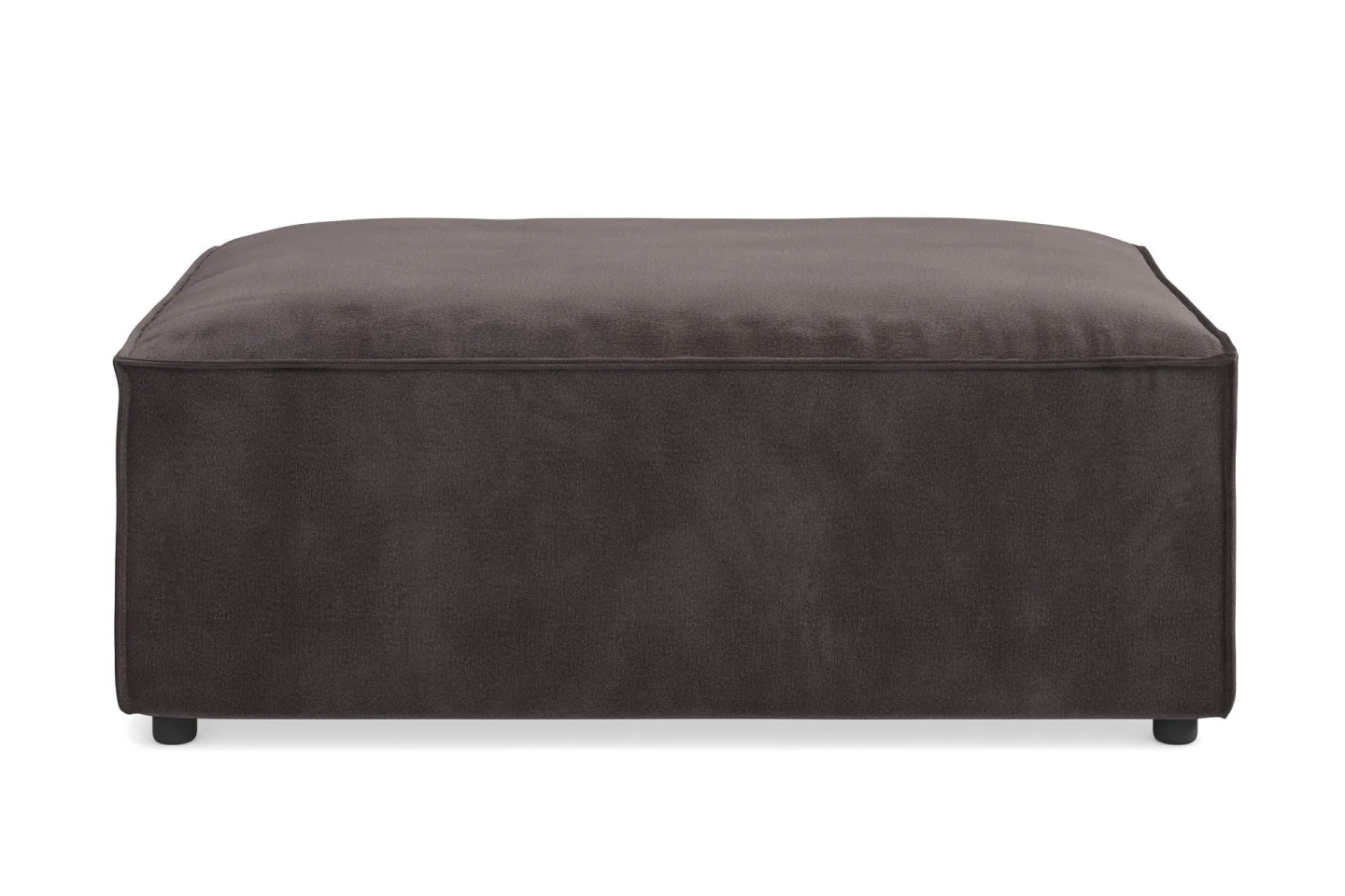 Cubo 1-sits Rektangulär Fotpallsmodul i Sammet 120 cm bred - Mörkgrå