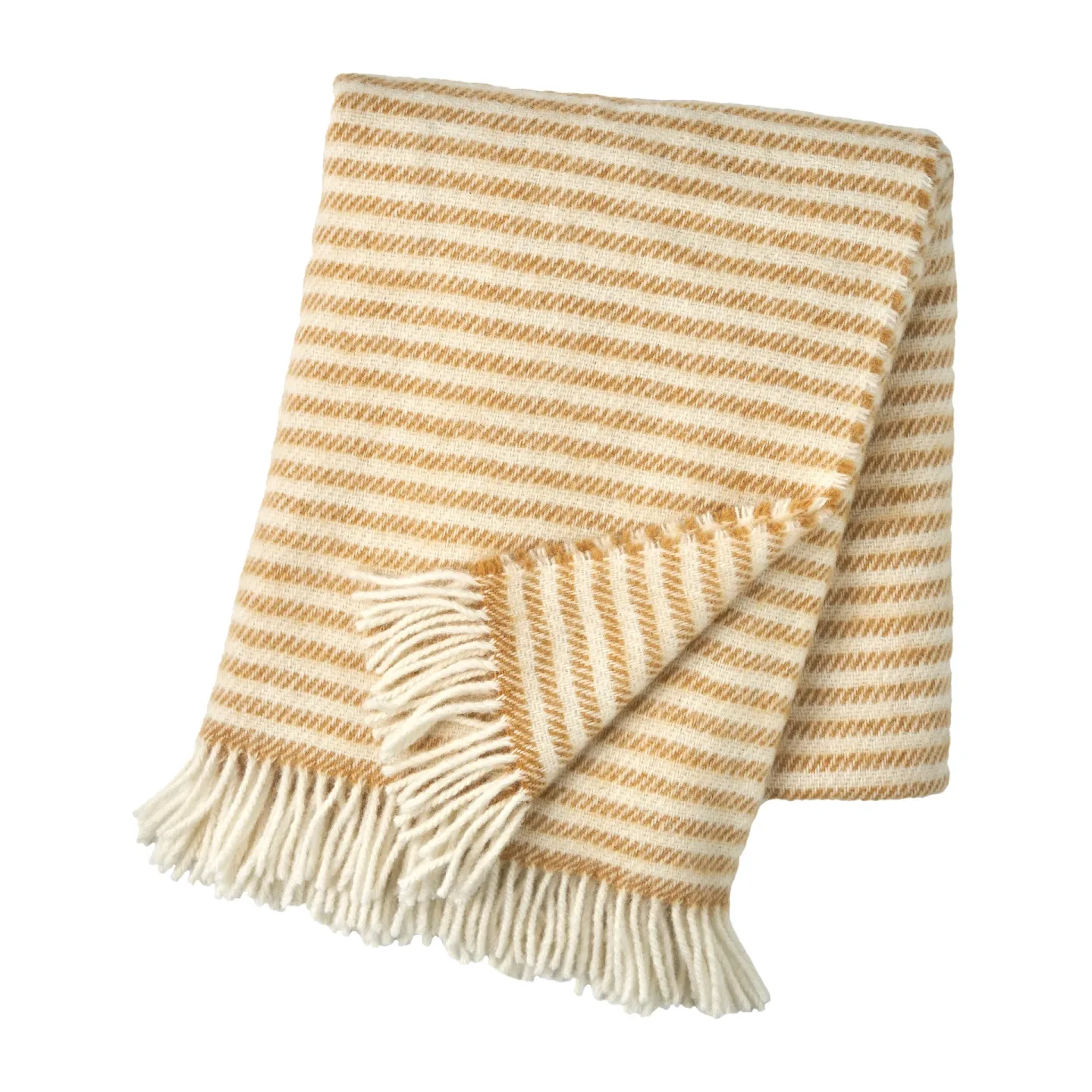Scandi Living Tidal Wolldecke 130 x 180cm Mustard