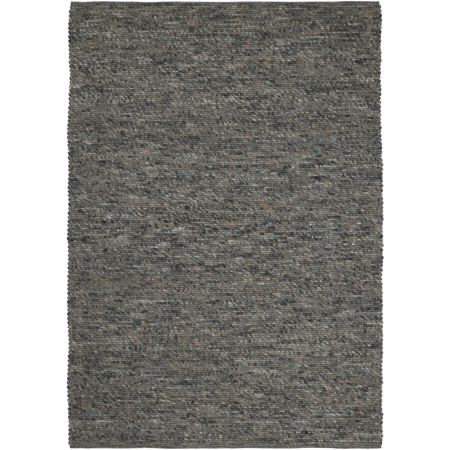 Teppich Agner Grau Wolle 170 cm 240 cm - Farbe: dunkelgrau - Teppich