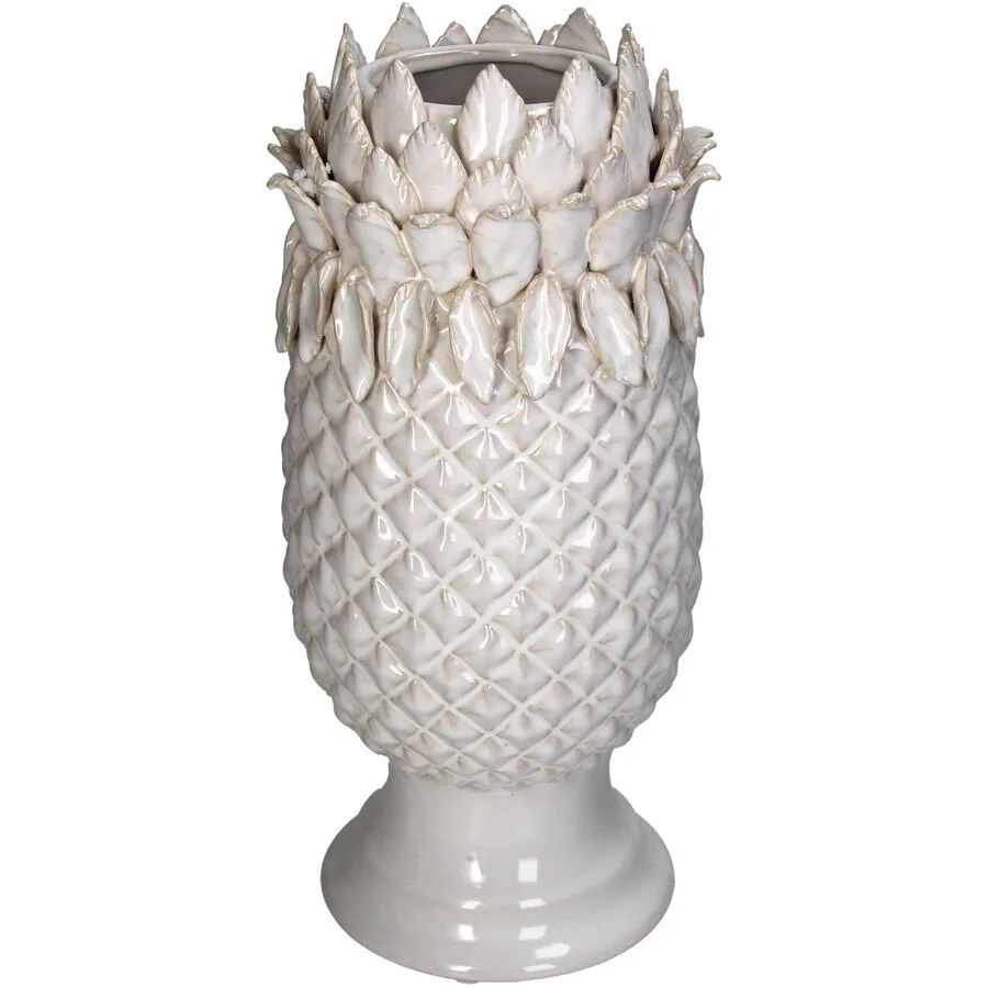 Vase Myko Weiss Steingut 33.5 cm