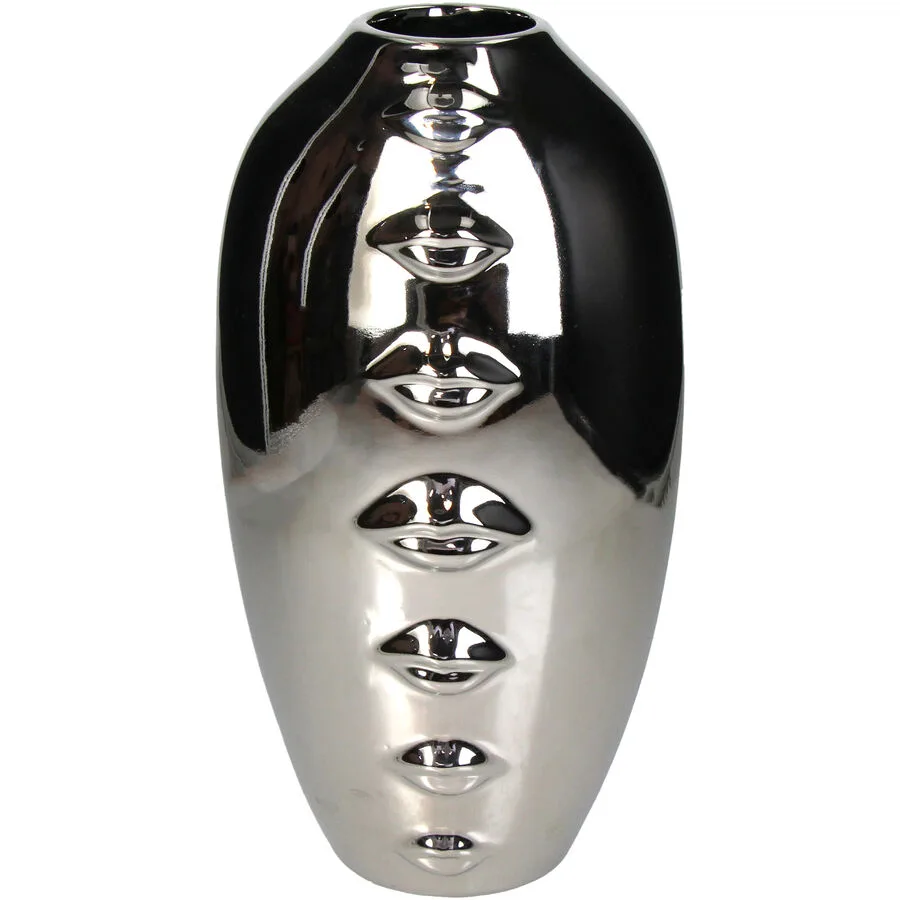 Vase Myko silber Feinsteinzeug D 33 H 33 cm