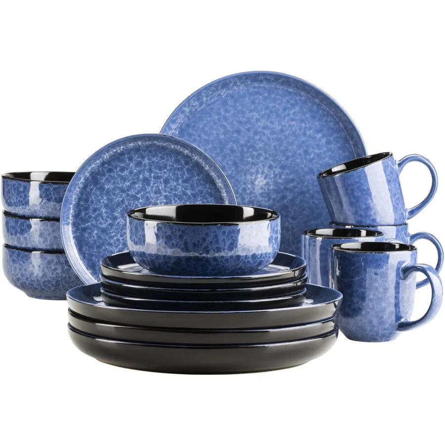 MÄSER Geschirr-Set Filippa Blau Steinzeug 16 Stk