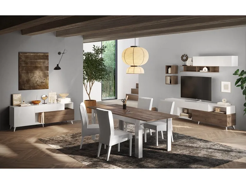 Tisch ausziehbar MONACO 137-185x79x90cm weiss lackiert