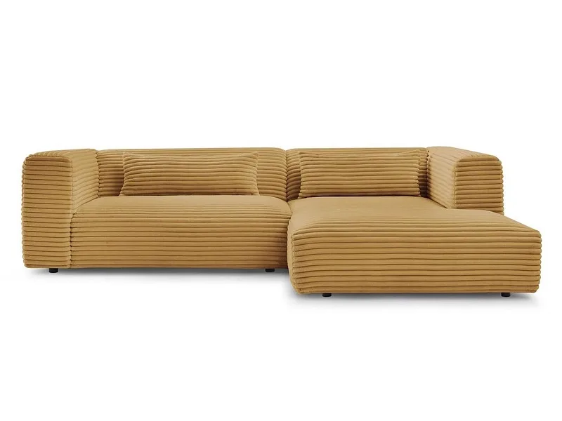 Ecksofa BOBOCHIC HARRY Cord-Stoff gelb