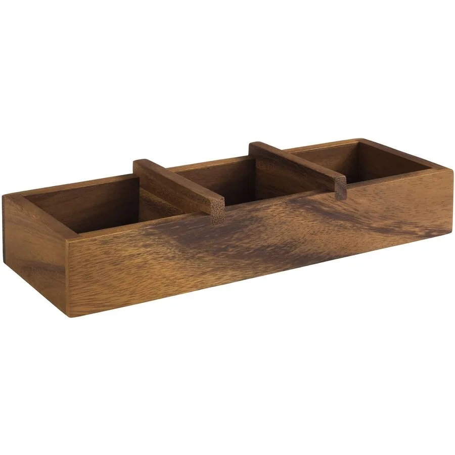 APS Behälter Table braun Akazie Rechteckig B 23.5 cm T 8.5 cm