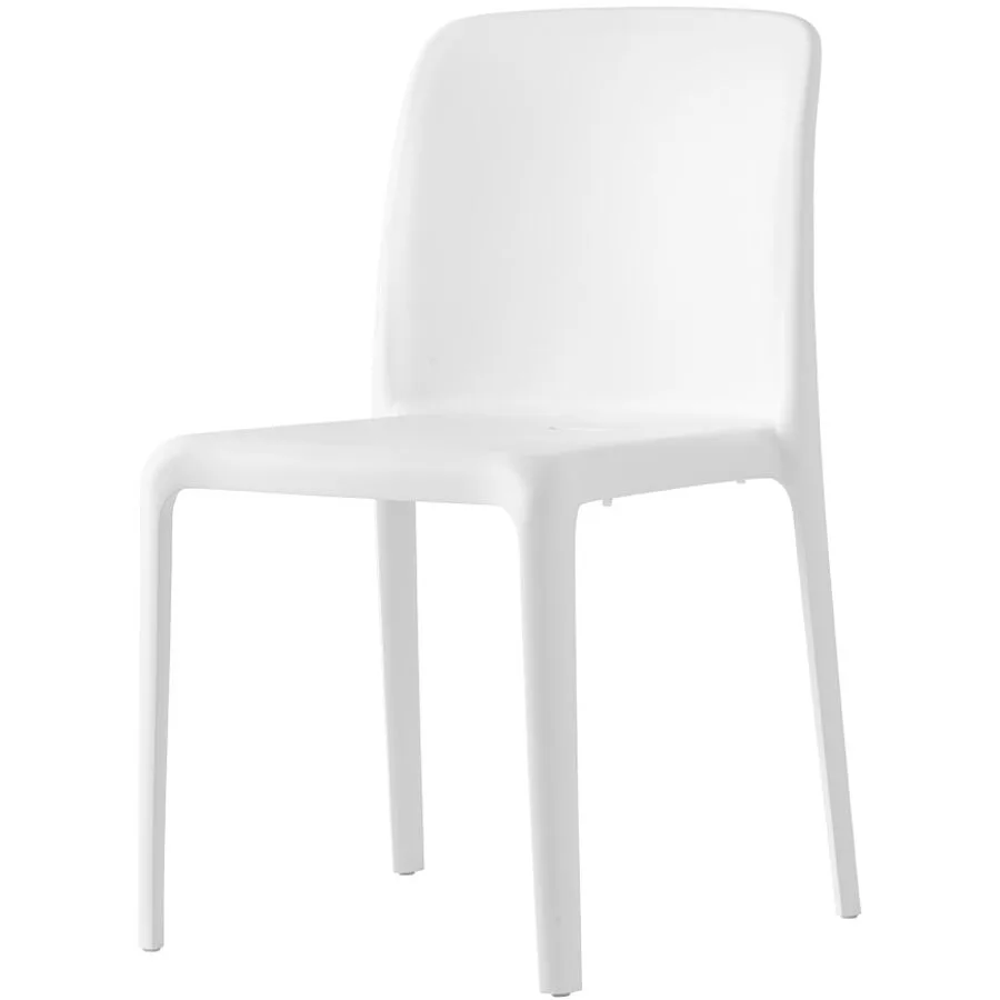 CONNUBIA Stuhl 4er-Set Bayo weiss Recyceltes Polypropylen